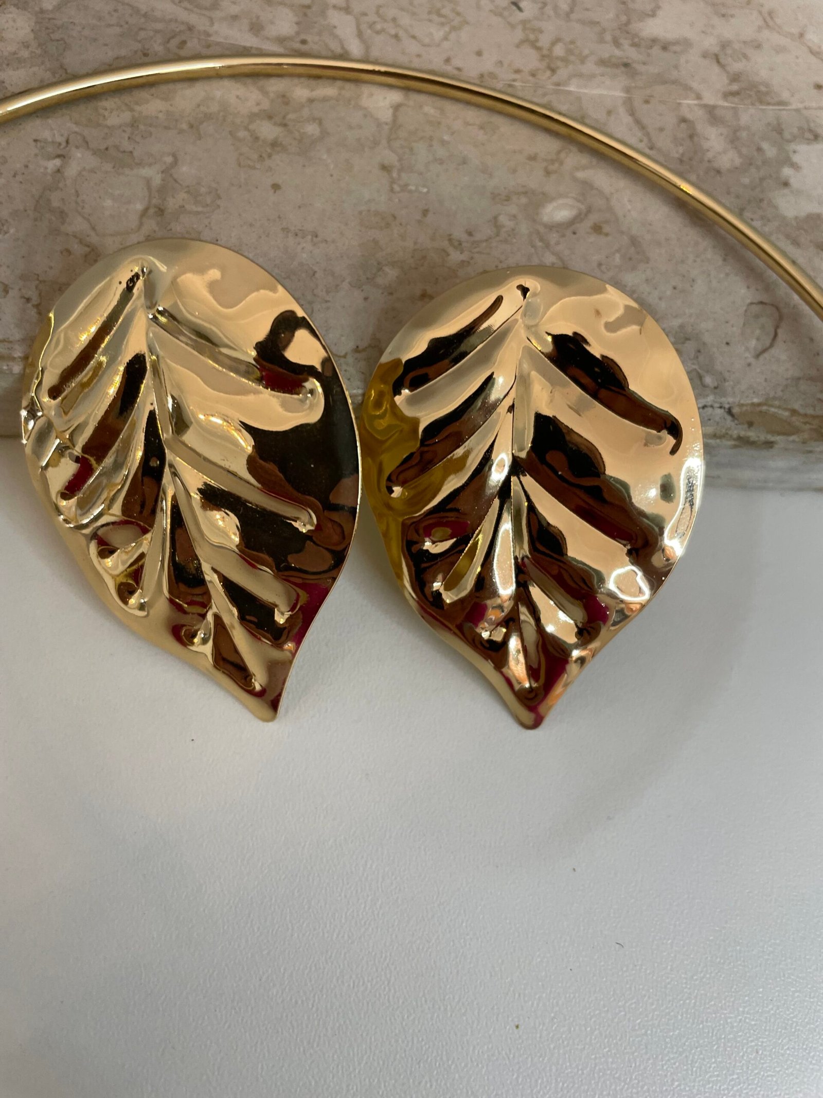 Conjunto Folhas dourado - Banho de verniz - Imagem 4