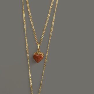 Colar Sol -Pedra natural - Semijoia